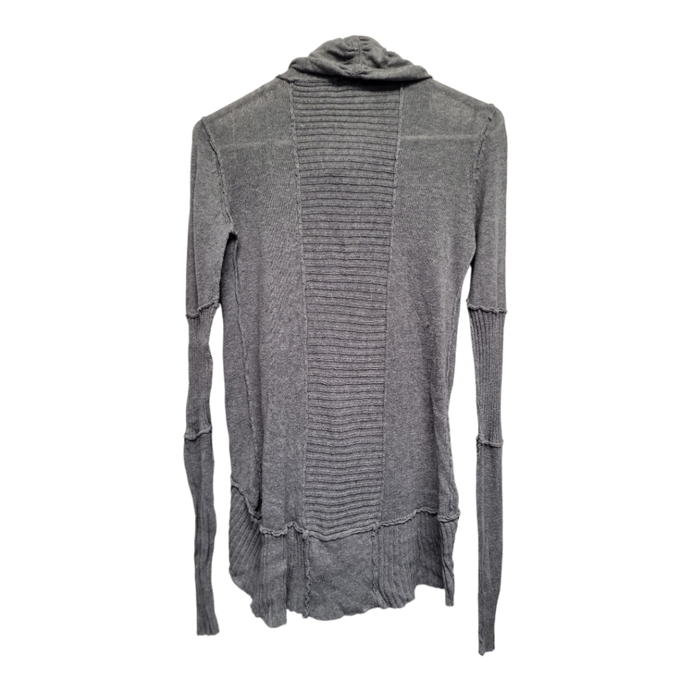 LA made Gray Ribbed Long Sleeve Cowl Neck Sweater - Size XS - Picture 2 of 5